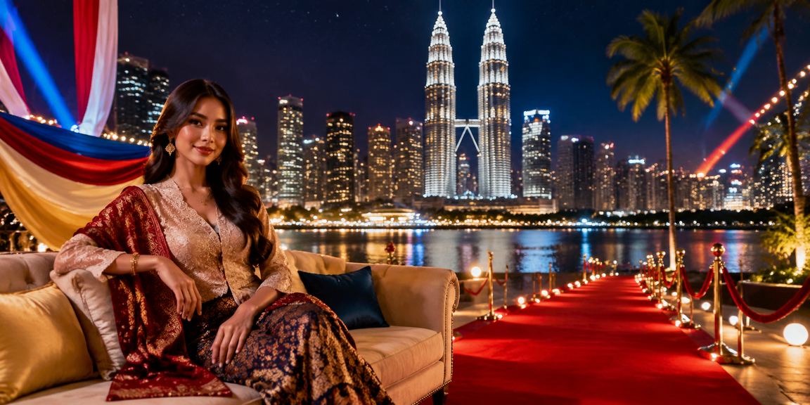 Suasana pertaruhan kasino gaya Melayu di Kuala Lumpur dengan skrin odds perlawanan