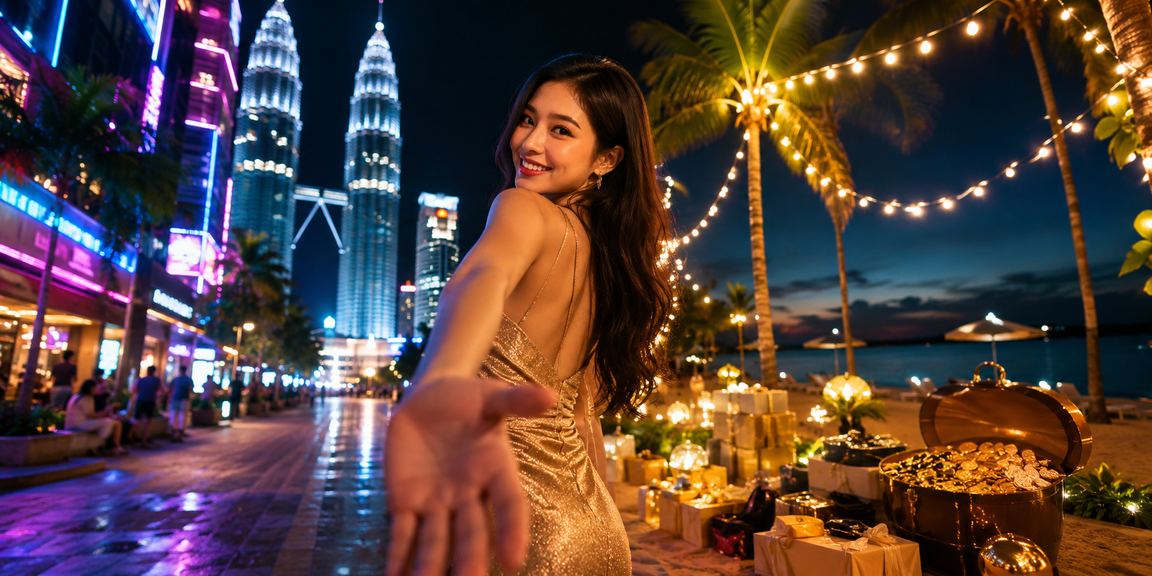 Suasana hiburan kasino poker gaya Melayu di Kuala Lumpur dengan meja permainan
